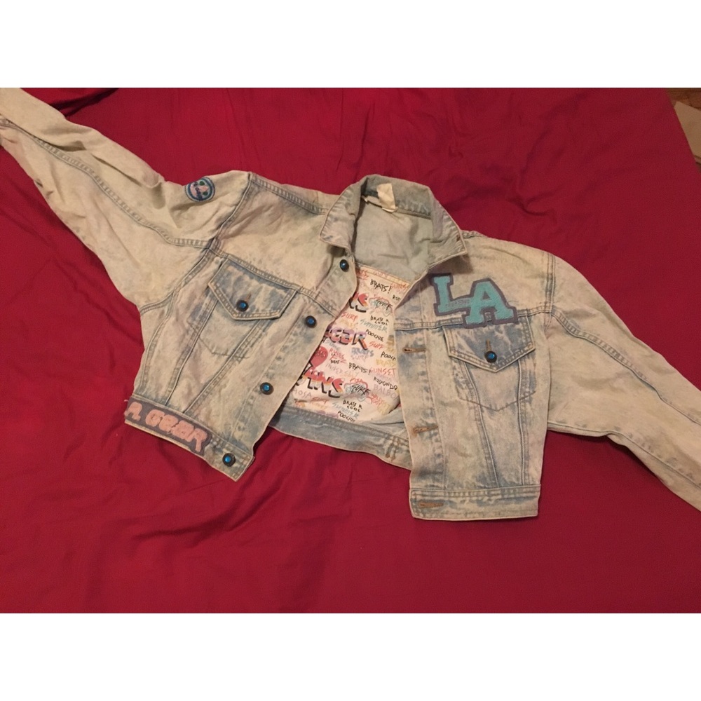 Vintage, stone-washed 1991 LA Gear denim jacket